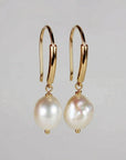 Baroque Pearl Dangle Earrings, Gold Filled Big Pearl Earrings