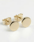 Tiny Gold Circle Earrings, Single or Pair Hammered Gold