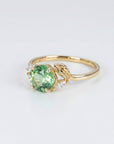 Prasiolite Cushion Cut Engagement Ring in 14K Solid Gold