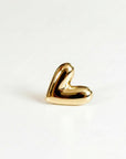 Sweetheart Solid Gold Earrings, Internally Threaded Flat Back Earrings (SINGLE or PAIR)
