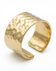 Gold Filled Wide Hammered Ring