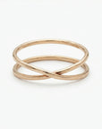 Gold X Ring, Gold Wrap Ring, Gold Filled Criss Cross Ring - Melt'm Jewelry