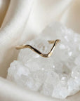 Gold Filled Chevron Ring, Curved Band Ring - Melt'm Jewelry