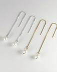 Freshwater Pearl Chain Earrings in Gold Filled, Solid Gold or Sterling Silver