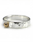 14k Gold Dot Stacking Gold Ball Ring - Mixed Metal Ring