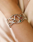Multi-Gem Gemstone Cuff Bracelet in Sterling Silver and 14k Gold Set- One of A Kind
