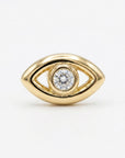 Evil Eye Flat Back Earrings 14k Solid Gold, Luck Symbol Stack Earrings - Melt'm Jewelry