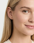 Donut Flat Back Earrings 14k Solid Gold, Food Stack Earrings