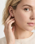 Flower Flat Back Earrings 14k Solid Gold, Cz Flower Stack Earrings