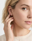 Flower Flat Back Earrings 14k Solid Gold, Cz Flower Stack Earrings - Melt'm Jewelry
