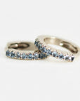 Mini Aquamarine Huggie Earrings in 14k White, Rose or Yellow Gold (Single or Pair) - Melt'm Jewelry