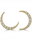 Diamond Sailor Moon Earrings in 14k Gold