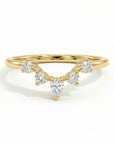 diamond princess crown ring tiara wedding band stackable ring