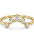 five stone diamond tiara ring contour wedding band