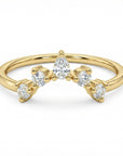 five stone diamond tiara ring contour wedding band