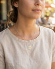 Actual Handwriting Disk Necklace, Kids Name Gold Pendant - Melt'm Jewelry