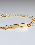 Engraved Kids Bar Bracelet Gold Filled, Custom Nameplate Bracelet for Baby or Toddler