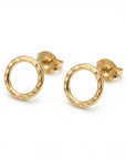 10mm Hammered Circle Stud Earrings, Gold Filled or Sterling Silver Studs