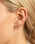 10mm Hammered Circle Stud Earrings, Gold Filled or Sterling Silver Studs