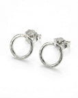 10mm Hammered Circle Stud Earrings, Gold Filled or Sterling Silver Studs