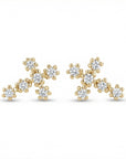Tiny Cross Diamond Earrings in 14k Gold (SINGLE OR PAIR) - Melt'm Jewelry