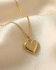 14k Gold Heart Charm or Necklace, Golden Solid Heart Charm