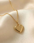 14k Gold Heart Charm or Necklace, Golden Solid Heart Charm - Melt'm Jewelry