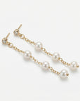 Freshwater Pearl Drop Earrings, Bridal Jewelry, Zircon Stud Pearl Earrings