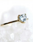 heart cut aquamarine ring in 14k gold minimalist promise ring