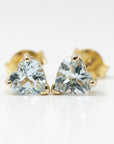 Heart Aquamarine Earrings 14k Solid Gold - Melt'm Jewelry