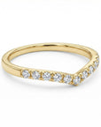 Curved Diamond Wedding Band Ring - Melt'm Jewelry