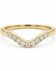 Curved Diamond Wedding Band, Matching Ring Gold Band - Melt'm Jewelry