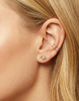 Diamond Evil Eye Stud Earrings in 14k Gold (SINGLE or PAIR)