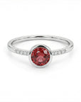 Diamond and pink tourmaline ring 14k solid gold minimalist October birthstone promise ring