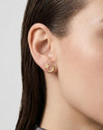 Moon and Star Earrings 14k Solid Gold