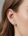 Moon and Star Earrings 14k Solid Gold