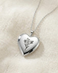 Heart Photo Locket Necklace Sterling Silver, Memorial Jewelry, Pet Memory Locket