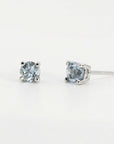 Light blue aquamarine studs, 14k gold March birthstone gift for her