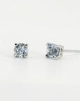 Light blue aquamarine studs, 14k gold March birthstone gift for her