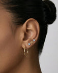 Aquamarine Stud Earrings 14k Gold