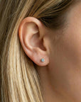 Aquamarine Stud Earrings 14k Gold - Melt'm Jewelry