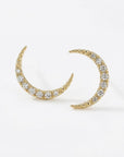 Diamond Sailor Moon Earrings in 14k Gold