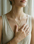 Hammered Diamond Heart Necklace 14k Solid Gold with Paperclip Chain - Melt'm Jewelry