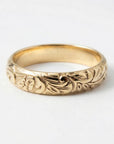 Art Nouveau Romantic Floral Wedding Band Ring Art Nouveau Romantic - Melt'm Jewelry