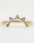 Curved Wedding Band, Five Stone Diamond Ring
