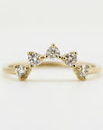 Curved Wedding Band, Five Stone Diamond Ring