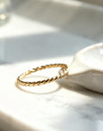 14k Solid Gold Twist Ring