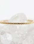 14k Solid Gold Twisted Stackable Ring: Midi Ring