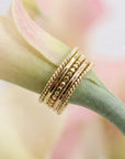 14k Solid Gold Twisted Stackable Ring: Midi Ring