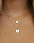 Dainty Initial Necklace Gold Filled, Hand Stamped Initial Necklace
